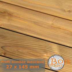 Terrasse bombée 27x145 autoclave brun