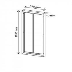 Verrière acier noir 2 vitrages Opale H 105 X L 57 cm