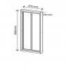 Verrière acier noir 2 vitrages Opale H 105 X L 57 cm