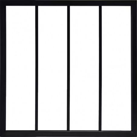 Verrière acier noir 4 vitrages opales H 105 X L 109 cm