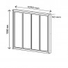 Verrière acier noir 4 vitrages opales H 105 X L 109 cm