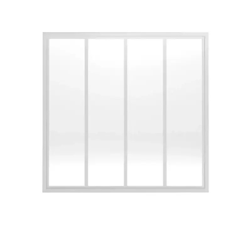 Verrière acier blanc 4 vitrages opales H 105 X L 109 cm