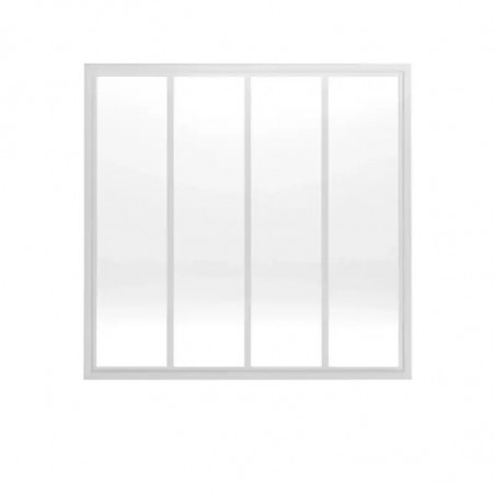 Verrière acier blanc 4 vitrages opales H 105 X L 109 cm