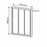 Verrière acier blanc 3 vitrages Opale H 105 X L 83 cm