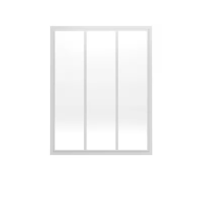 Verrière acier blanc 3 vitrages Opale H 105 X L 83 cm