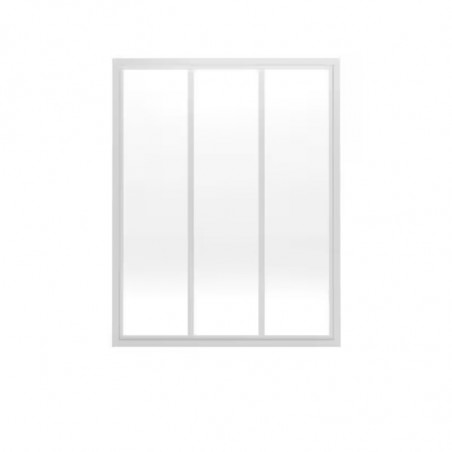 Verrière acier blanc 3 vitrages Opale H 105 X L 83 cm