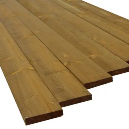 Botte de 4 lames terrasse Douglas profil LISSE 27 x 145 mm Traité autoclave